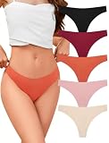 VOENXE Tangas Mujer Pack,Sin Costuras Bragas Mujer,Invisible Ropa Interior | Braguitas LenceríA BrasileñAs Microfibra,Seamless Women Thong Underwear,Cómodos Deporte Gym Panties,Paquete De 5