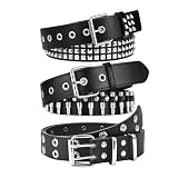Tapufitil Conjunto De 3 Cinturones De Remaches Estilo Y2K Emo Gótico Punk Rock Con Balas Para Mujeres