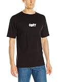 Obey Camiseta con Logotipo de la Marca para Hombre, Negro Mezclado, S