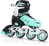 Patines en línea para Niños y Niñas, Ajustables Patines Ruedas iluminadas, Patines en línea para Hombres Mujeres, Patines de Rodillos para Principiantes(Teal,37-40 EU)