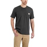 Carhartt Relaxed Fit Heavyweight Short-sleeve K87 Pocket T-shirt, Camiseta Work Utility, Hombre, Gris Carbón Jaspeado, L