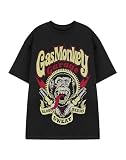 Gas Monkey Garage Camiseta para Hombre | Camiseta gráfica de Manga Corta American Garage para Adultos en Negro | Top de Ropa de Ajuste Casual con bujía desgastada, Sangre, Sudor, Cervezas