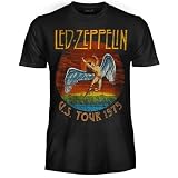 Led Zeppelin Camiseta U.S. Tour 1975 Oficial Band Rock Unisex Adulto Niño
