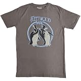 Fleetwood Mac T Shirt Penguins Band Logo Nue Oficial Unisex Gris, Gris, L