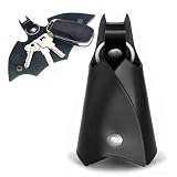 Ahaimy Llavero de Batman, Estuche de llaves de Batman de piel sintética | Estuche de llaves de piel sintética con cartera, Llavero de murciélago, Organizador de llaves de auto de cuero