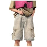 Pantalones cortos para hombre, pantalones cortos holgados Y2K, pantalones vaqueros de gran tamaño, hip hop, skater, pantalones vaqueros, bermudas, pantalones cortos de verano, ropa de calle