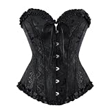 SZIVYSHI Corsé Overbust Jacquard Mujer - Negro - Talla S