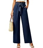 Neteson Pantalones Mujer Verano Palazzo Pantalón Ancho Pierna Ancha Fluido