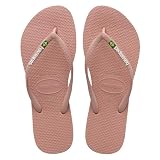 Havaianas Slim Brasil Logo FlipFlop Mujer Crocus Rose 37 EU
