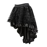 Raopuzi Falda de Encaje Falda Gotica Disfraz Halloween Mujer Flecos Mini Medieval Mujer, Tul Araña Steampunk, Cosplay Faldas Goticas Cortos