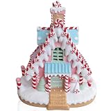 Tin Dreams | Casa de Jengibre Navidad con Luz LED | Casita de Dulces Navideña | Adorno para Poblado en Miniatura | Decoración Pueblo, Villa, Aldea o Ciudad Iluminada