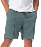 Curluriy Hombre Pantalones Cortos Gofre Bermudas Casual Shorts con Bolsillo