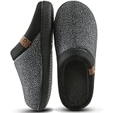 Misolin Zapatillas Casa Horma Ancha Hombre Cómodas Pantuflas Espuma Memoria