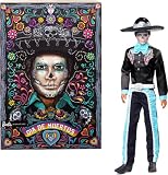 Barbie Signature Ken Día de Muertos 2024 Muñeco Coleccionable con Traje Negro y Adornos de Color Azul Cielo, Incluye Accesorios de Sombrero y cinturón, HRM73