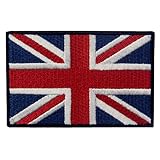 Bandera británica de Union Jack Reino Unido Emblema nacional Broche Bordado de Gancho y Parche de Gancho y bucle de cierre
