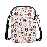Hazbin - Bolso cruzado con personajes de dibujos animados para amantes de Alastor, bolsa de mensajero para amantes del anime, regalo para fanáticos de Hazbin Demon, Cruz Alastor, medium