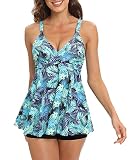 Adigaber Traje De Baño Mujer Bañador de 5 Piezas Conjuntos Top Floral Braga Tankinis Swimsuit Playa Push up Swimsuit Swimwear Beachwear