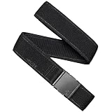 Arcade Belts Cinturón elástico Atlas A2, negro, 1,5« de ancho | Cinturón de cincha de poliéster reciclado con hebilla de plástico de 3 piezas
