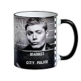 Elbenwald Supernatural Taza Sam & Dean Winchester en la cárcel redonda Printing 320ml Ceramic Black