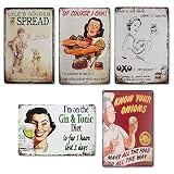QUMENEY Letrero de pared de metal vintage con cita divertida, estilo rústico, para decoración de pared de cocina, regalo único para el hogar, bar, cafetería (30 x 20 cm)