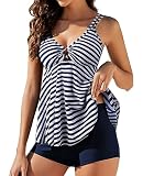 Genfien Tankinis Traje de Baño Mujer con 2 Tirantes Ajustable Boyshort