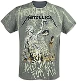 Metallica ... and Justice For All - Neon Backdrop Hombre Camiseta Gris Marengo 100% algodón Regular