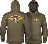 Powell Peralta Sudaderas con capucha Winged Ripper, Brezo del ejército, Medium