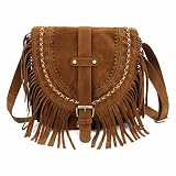Taoyoule Bolso con borlas esmeriladas, Bolso de sillín Retro para Mujer, Bolso de Hombro Tipo Bandolera a la Moda, Bolsos de Mensajero para Mujer
