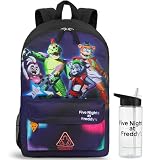 Get Trend Five Nights at Freddy'S Mochila Infantil y Botella Agua 500 ml, Mochila Escolar Deporte y Ocio, Botella Sin BPA, Regalo Niño (Multi FNAF)