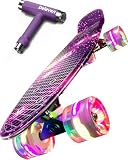 Deleven Monopatín 56cm con Ruedas LED, Herramienta de Skate y Rodamientos ABEC 7 - Skateboard para Niños Principiantes Adolescentes Adultos