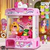 CWLAKON Candy Grabber Agarrador de Caramelos Mini Máquina de Garra con 20 Minijuguetes, Máquina de Garras para Niños, Expendedora de Cumpleaños, Navidad, Regalos para Niños 3 4 5 6 7 8 9 10 Años, Rosa