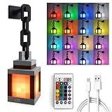 RoserRose Linterna Pixelada Luz Nocturna con Control Remoto, Antorcha de Pared Luz Nocturna, 16 Colores con Control Remoto y Función de Atenuación para Dormitorio, Camping y Regalo de Jugador