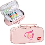 ZHENGGE Kpop Twice Merchandise - Estuche para lápices, gran capacidad, bolsa de almacenamiento para regalos, rosa, 24x11x6 cm, estuche para lápices