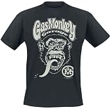 Gas Monkey Garage Logo Hombre Camiseta Negro XL 100% algodón Regular