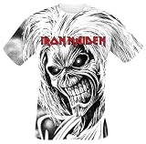 Iron Maiden Killers Allover Hombre Camiseta Blanco 100% algodón Regular