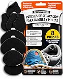 Parches Talón Zapatos y Agujero Dedo Gordo, 8 Uds, Negro