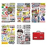 AEIXYA Kit de 5 Pegatinas Moto, Hojas de Vinilo de para Cascos, Skates y Coches, Diseños Únicos y Resistentes para Tuning y Decoración DIY, Fácil Aplicación y Retirada sin Residuos
