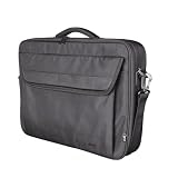 Trust Atlanta Bolsa para Portátil 15,6' de Plástico Reciclado, Negro | Correa Ajustable para Hombro, Bolsillos para Accesorios, Bandolera para Viajes, Oficina, Trabajo, Universidad