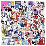 NEULEBEN 50 pegatinas de vinilo de neón Genesis Evangelion, anime japonés, resistentes al agua, paquete para portátil, equipaje, monopatín, coche, niño