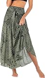 Adigaber Falda Larga Mujer 2 en 1 Bohemia Estampado Floral Talla única
