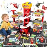 FORMIZON Garaje Coches para Niños de 5 Plantas, Garaje de Estacionamiento de Juguete Grande, Parking Infantil con Pista de Automóviles, 8 Coches, 3 Helicópteros, Ascensor y Mapa Grande